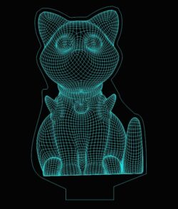 3D illusion led lamp Cat