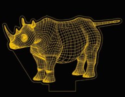 3D illusion led lamp Rhino