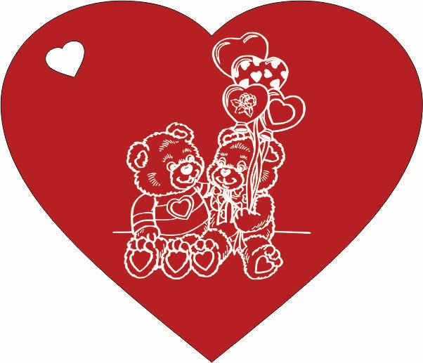 Heart and couple bear