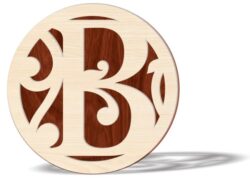 Letters B in round frame