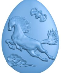 The egg is shaped like a horse