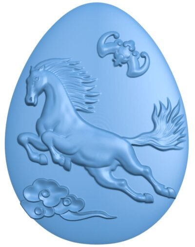 The egg is shaped like a horse