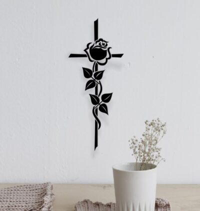 Cross with rose