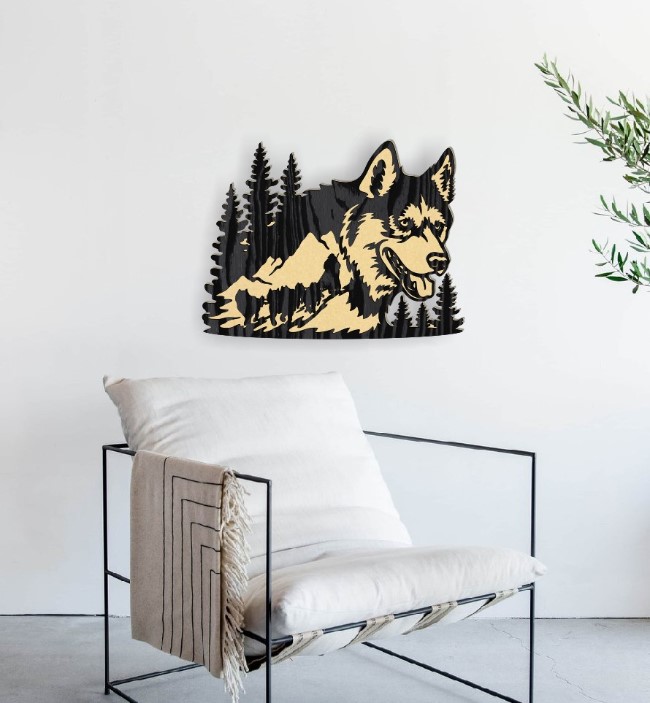 Husky dog wall decor