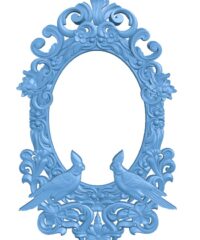Oval frame with two parrots