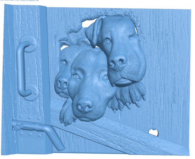 Picture the dogs behind the door