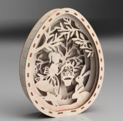 Wooden Easter Egg Layered Art Decor