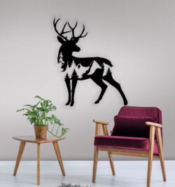 Deer with mountain