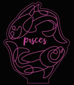 Illusion led lamp Pisces zodiac
