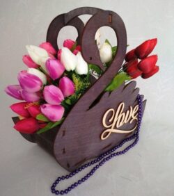Swan flower basket