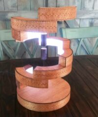Wooden coil spring lamp