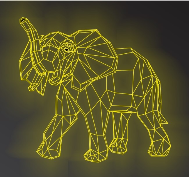 3D illusion led lamp elephants