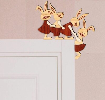 Rabbits door corner decor