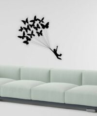 Boy with butterflies wall decor