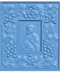 Icon of the Vladimir Mother of God in a large frame