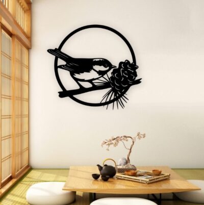 Bird with pinecone wall d