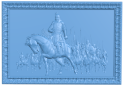 The picture of the general riding horse and archery