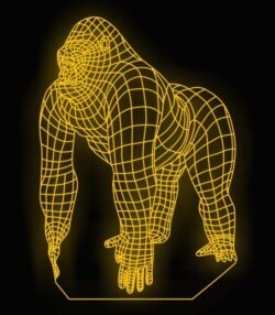 3D illusion led lamp King Kong