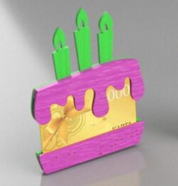 Birthday cake card holder