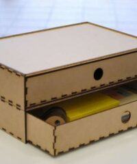 Organized box with two compartments