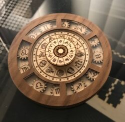 Astrological signs on moving gears