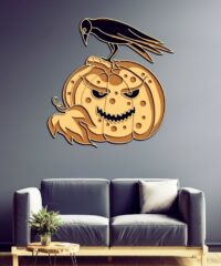 Multilayer pumpkin with crow