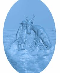Painting of a hunter and a deer
