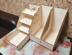 Wooden Office Organizer With Drawer