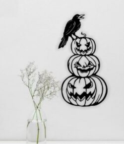 Crow with the pumpkins Halloween
