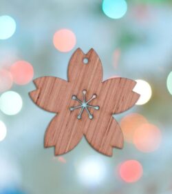 Flower Wood Christmas Ornament