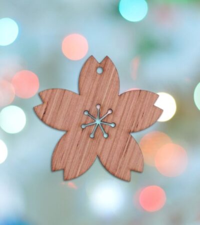 Flower Wood Christmas Ornament