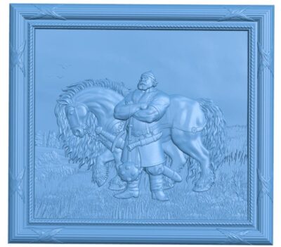 Picture of the hero Ilya Muromets and the horse (2)