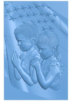 Picture of two American children praying