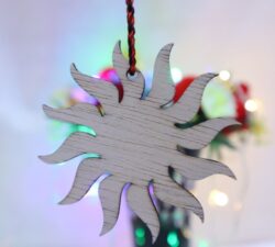 Sun Christmas Wooden Ornament