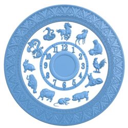 Chinese zodiac wall clock
