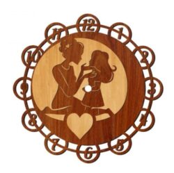 Mom and daughter wall clock