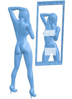 Picture of a girl standing in front of a mirror