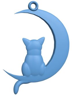 Cat and Moon – pendant