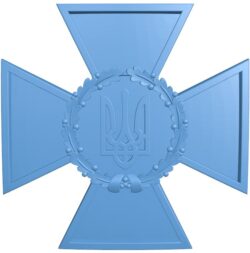 Coat of arms of Ukraine on the St. George Cross