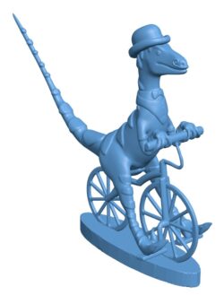 Gentleman raptor riding a bike